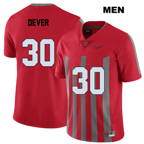 Ohio State Buckeyes Men's Kevin Dever #30 Red Authentic Nike Elite College NCAA Stitched Football Jersey XU19T45MV